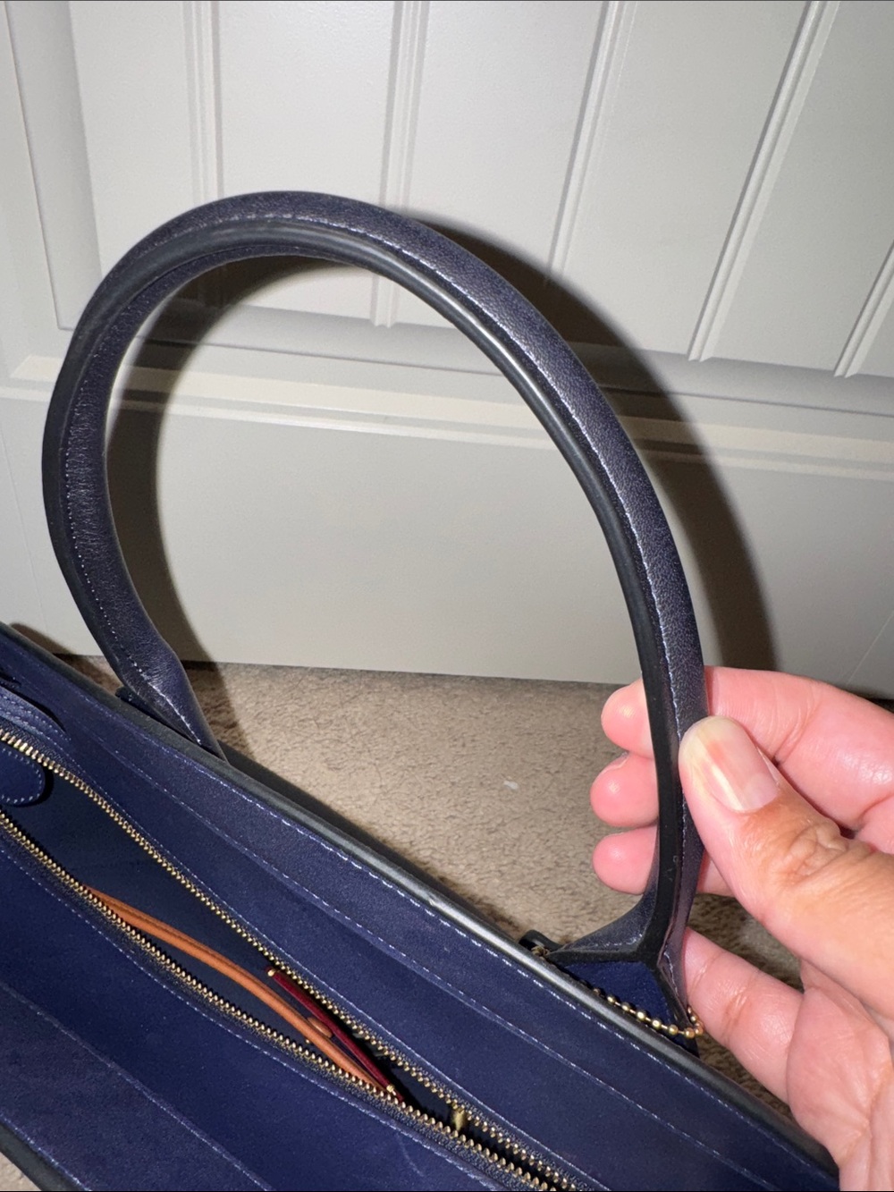 Coach Navy Leather Satchel - Picture 9 of 15